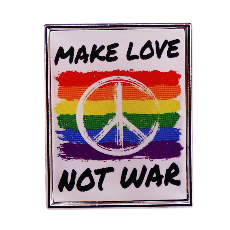 Colorful Rainbow Make Love Not War Brooch Peace Badge Lgbt Lapel Pin Accessory Jewelry, As picture
Colorful Rainbow Make Love Not War Brooch Peace Badge Lgbt Lapel Pin Accessory Jewelry, As picture