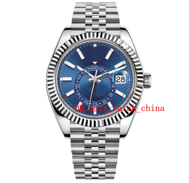 m326934- Blue dial Watch automatic 42mm white gold steel Asia 2813 movement Christmas Gift