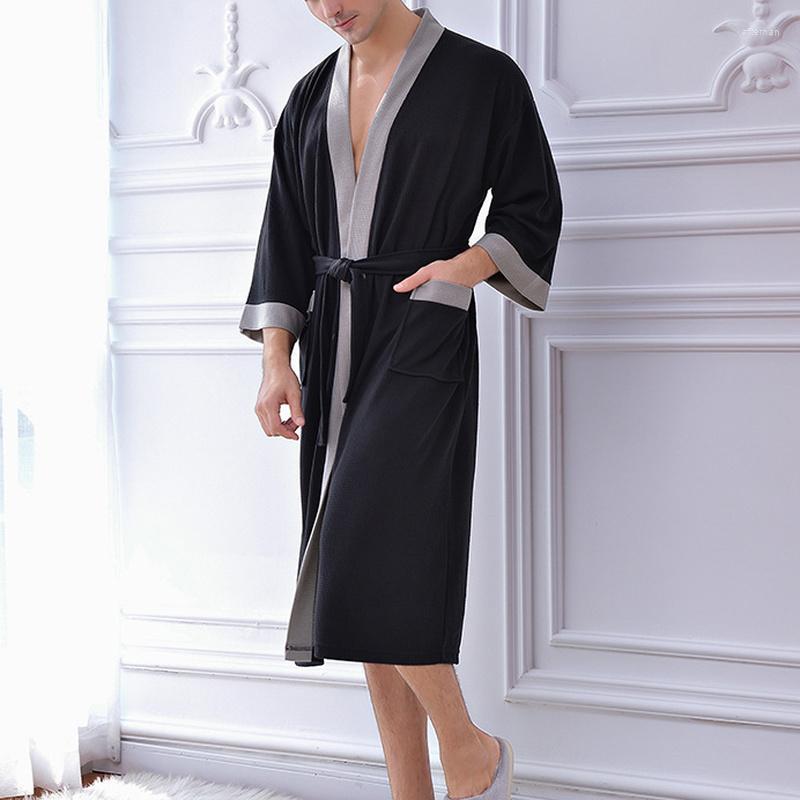 Men's Sleepwear Waffle Cotton Bathrobe Men Homewear Winter Spa Robes El Pajamas Shower Robe Long Black Plus Size House For
Men's Sleepwear Waffle Cotton Bathrobe Men Homewear Winter Spa Robes El Pajamas Shower Robe Long Black Plus Size House For