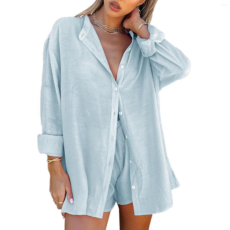 Women' Tracksuits Two-piece Short Sets Women Clothing Suit Solid Color Long Sleeve Blouse Shirt Tops Drawstring Elastic Waist Shorts, Black
Women' Tracksuits Two-piece Short Sets Women Clothing Suit Solid Color Long Sleeve Blouse Shirt Tops Drawstring Elastic Waist Shorts, Black
