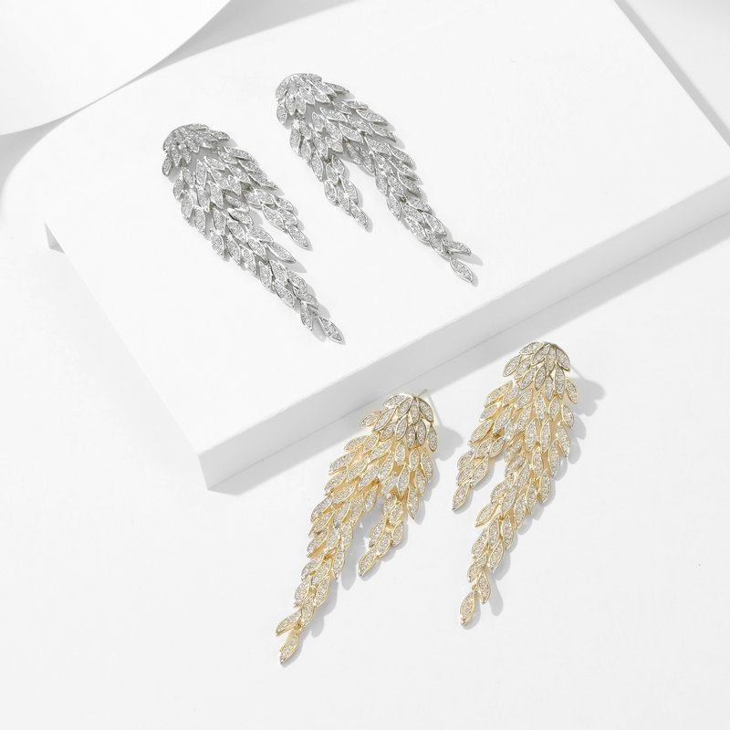 Sparkling Luxury Jewelry Dangle Earrings 925 Sterling Silver Pave White Sapphire CZ Diamond Gemstones Party Women Wedding Long Tassels Drop Earring Gi