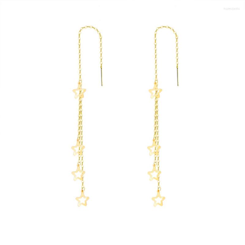 Dangle Earrings NYMPH Real 18K Gold Drop Fine Jewelry Pure AU750 Five-pointed Star Luxury For Women Wedding Gifts E570
Dangle Earrings NYMPH Real 18K Gold Drop Fine Jewelry Pure AU750 Five-pointed Star Luxury For Women Wedding Gifts E570