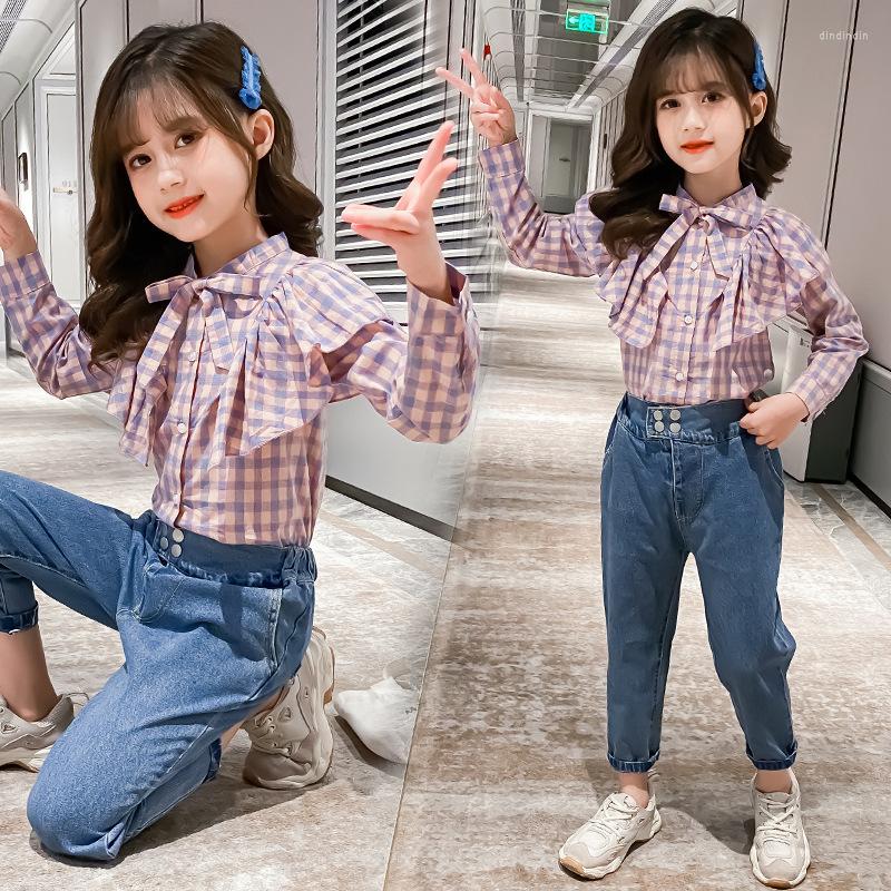 Clothing Sets Girls' Two-piece Doll Collar Shirt Denim Pants Fashion Clothes Toddler Girl Baby, Purple
Clothing Sets Girls' Two-piece Doll Collar Shirt Denim Pants Fashion Clothes Toddler Girl Baby, Purple