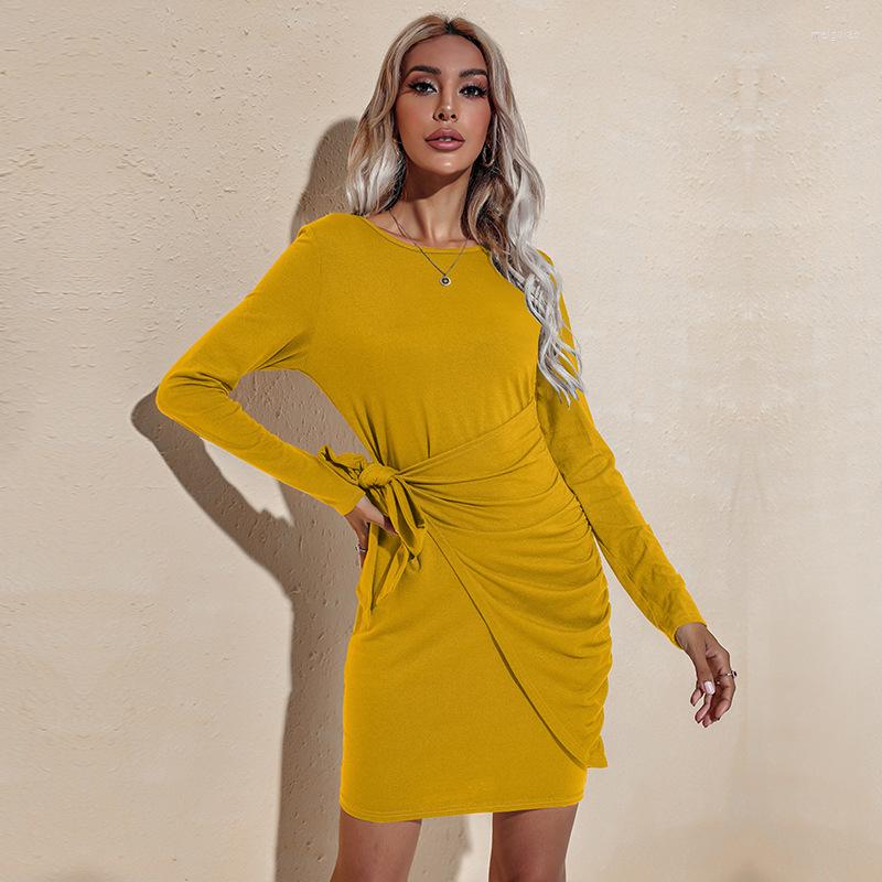 Casual Dresses Women' Wrap Dress Spring And Autumn Drawstring Style Pullover Slim Long-sleeved Bodycon Black Ginger Wine Red Female
Casual Dresses Women' Wrap Dress Spring And Autumn Drawstring Style Pullover Slim Long-sleeved Bodycon Black Ginger Wine Red Female