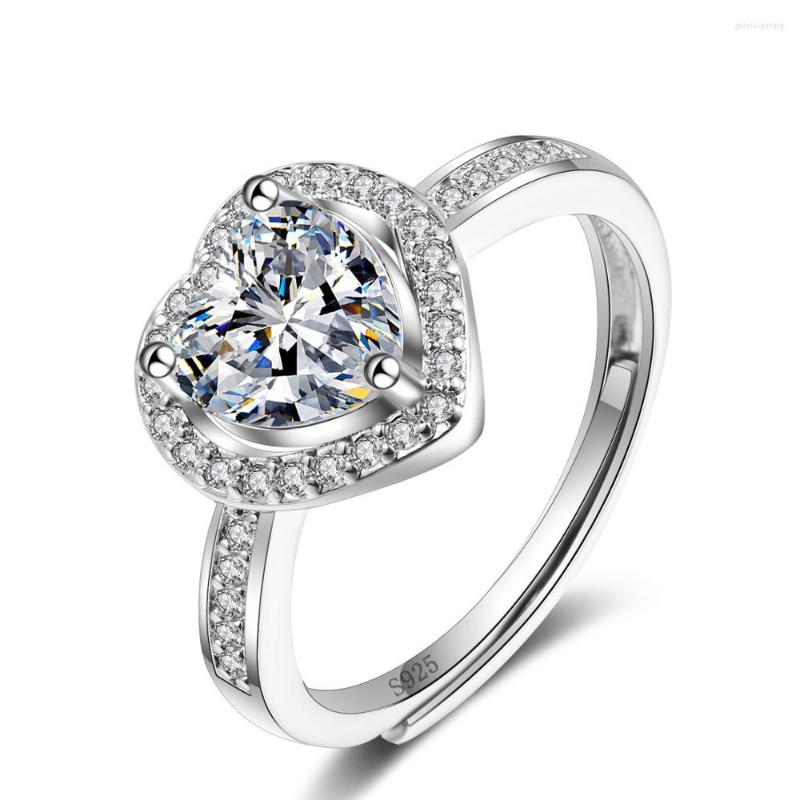 Wedding Rings Arrival Mozanstone Love Heart Ring For Women Female Adjustable Valentines Day Gift Accessories OL Jewelry Wholesale
Wedding Rings Arrival Mozanstone Love Heart Ring For Women Female Adjustable Valentines Day Gift Accessories OL Jewelry Wholesale