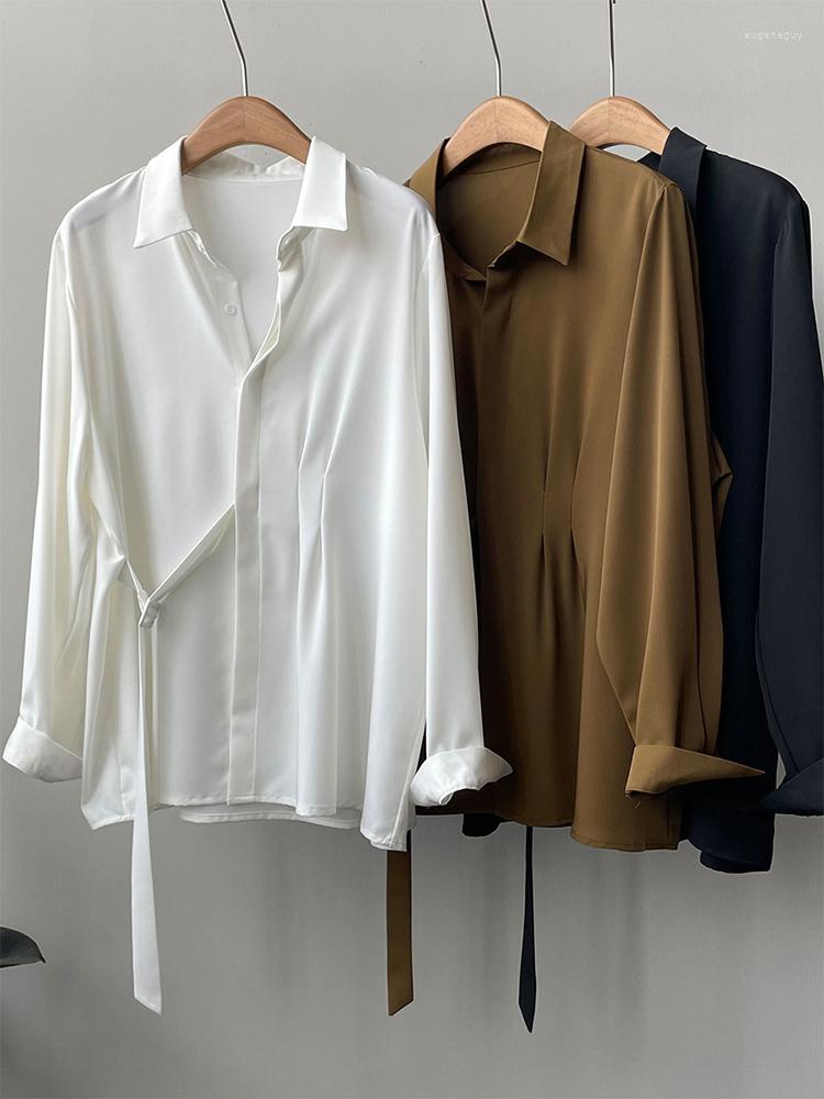 Women's Blouses Vintage Women Solid Color Autumn Winter Over-shirt Baggy Long Sleeve Lapel Pleated Tie Up Thin Section Lady Shirt Chic, Black
Women's Blouses Vintage Women Solid Color Autumn Winter Over-shirt Baggy Long Sleeve Lapel Pleated Tie Up Thin Section Lady Shirt Chic, Black