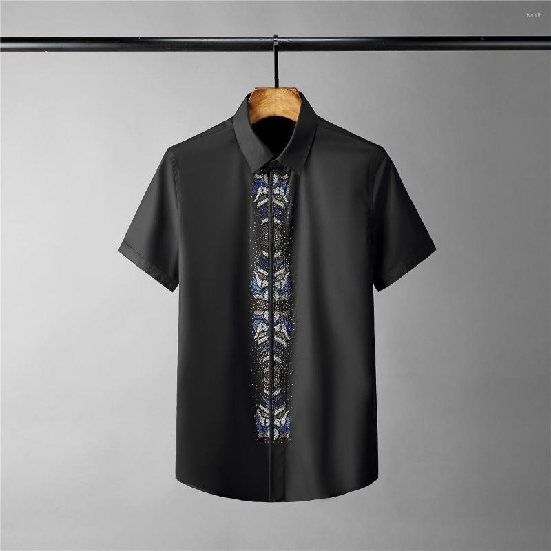 Men's Casual Shirts Men Shirt Luxury Placket Diamond Short Sleeve Mens Fashion Cotton Dress Party Man, White
Men's Casual Shirts Men Shirt Luxury Placket Diamond Short Sleeve Mens Fashion Cotton Dress Party Man, White