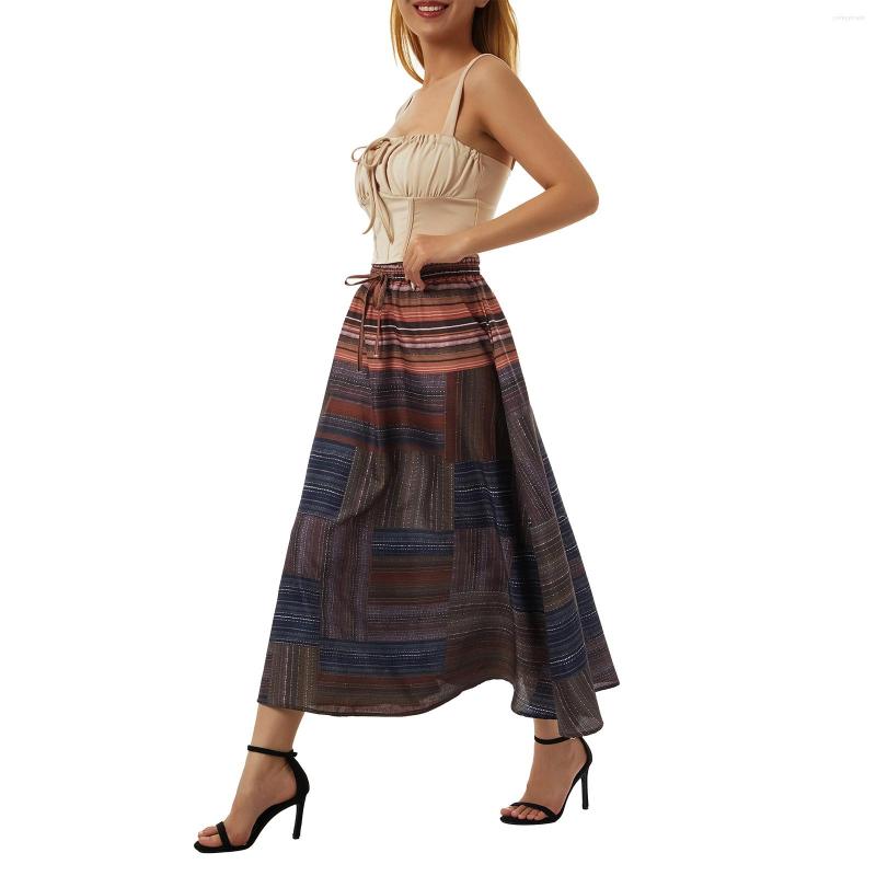 Skirts Vintage Stripes Print Long Women' Summer Fashion Bohemian Style High Waist Loose Holiday Ladies Casual, Coffee
Skirts Vintage Stripes Print Long Women' Summer Fashion Bohemian Style High Waist Loose Holiday Ladies Casual, Coffee
