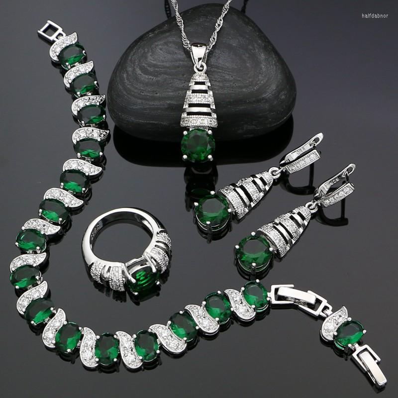 Necklace Earrings Set 925 Sterling Silver Punk For Women Party Accessories Green Cubic Zirconia Earrings/Pendant/Necklace/Ring/Bracelet, Picture shown
Necklace Earrings Set 925 Sterling Silver Punk For Women Party Accessories Green Cubic Zirconia Earrings/Pendant/Necklace/Ring/Bracelet, Picture shown