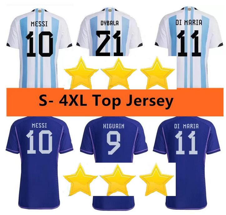 3 Star 2022 Argentina soccer Jersey DYBALA MESSIs AGUERO MARADONA DI MARIA Home away 3XL 4XL Men football shirt 
3 Star 2022 Argentina soccer Jersey DYBALA MESSIs AGUERO MARADONA DI MARIA Home away 3XL 4XL Men football shirt