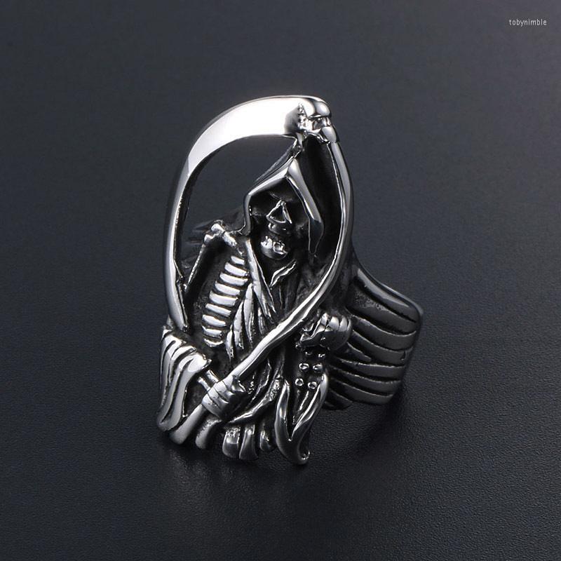Cluster Rings Vintage Punk Gothic Sickle Skull Ring For Men And Women Stainless Steel Biker Cool Hip Hop Jewelry Drop Store
Cluster Rings Vintage Punk Gothic Sickle Skull Ring For Men And Women Stainless Steel Biker Cool Hip Hop Jewelry Drop Store