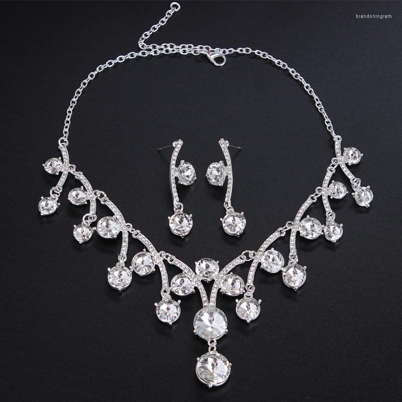 Necklace Earrings Set Bridal Wedding Jewelry Crystal Chain Zircon Two Piece Dinner Dress Accessories, Picture shown
Necklace Earrings Set Bridal Wedding Jewelry Crystal Chain Zircon Two Piece Dinner Dress Accessories, Picture shown