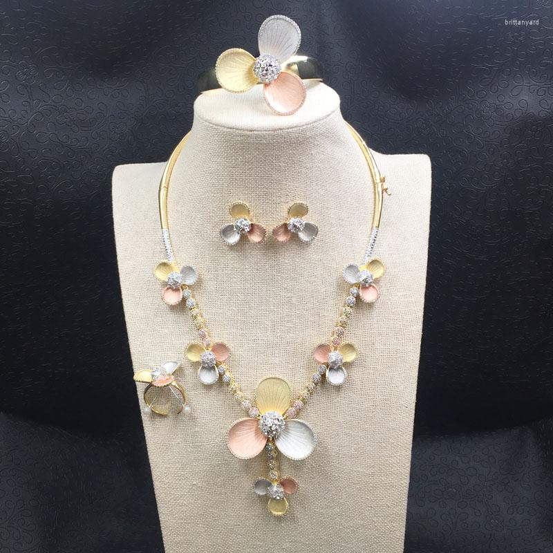 Necklace Earrings Set Lanyika Jewelry Delicate Blooming Triangle Plum Blossom With And Bangle Ring Banquet Gift, Picture shown
Necklace Earrings Set Lanyika Jewelry Delicate Blooming Triangle Plum Blossom With And Bangle Ring Banquet Gift, Picture shown