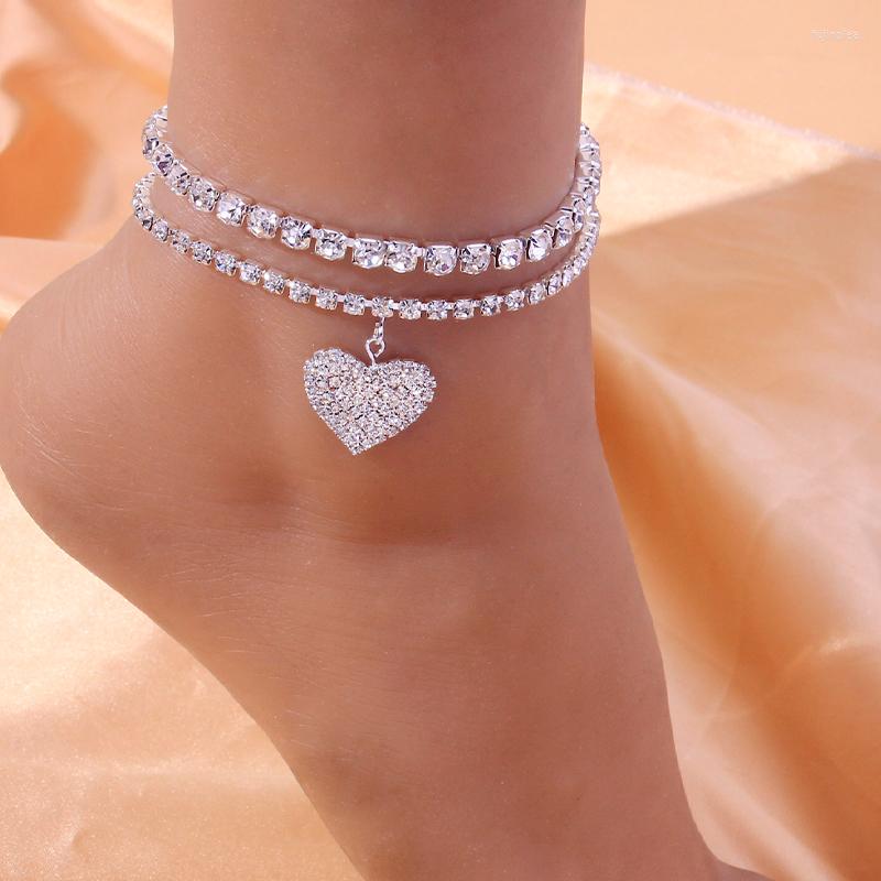 Anklets Fashion Tennis Anklet And Pendant Heart Set For Women Foot Iced Out Jewelry Barefoot Sandal Chain Crystal Wedding
Anklets Fashion Tennis Anklet And Pendant Heart Set For Women Foot Iced Out Jewelry Barefoot Sandal Chain Crystal Wedding
