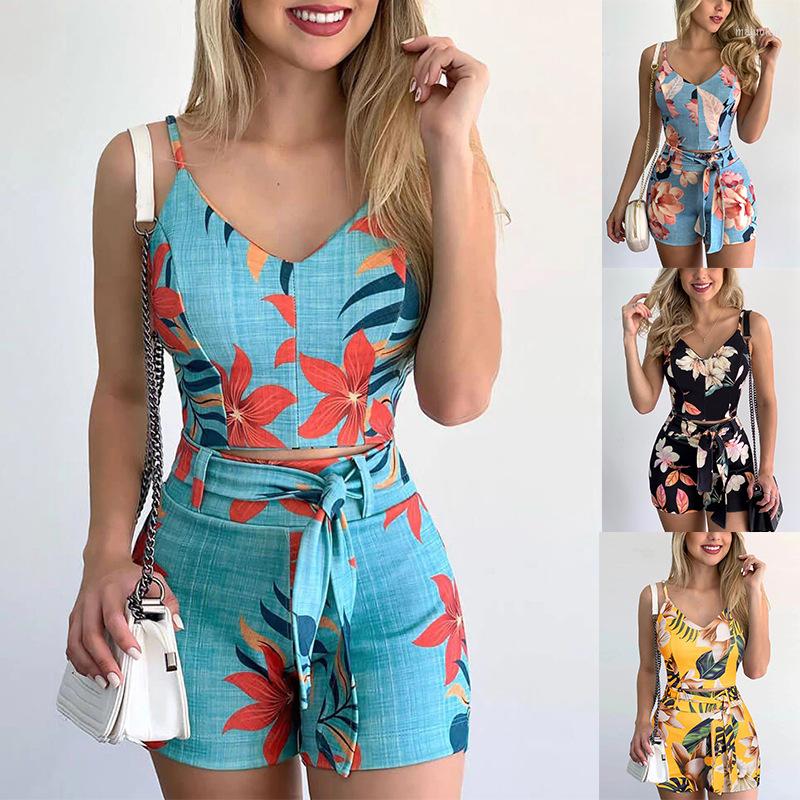 Women' Tracksuits 2022 Summer Women' Suit Printed Casual Suspender V-neck Short Vest Two-piece High Waist Shorts
Women' Tracksuits 2022 Summer Women' Suit Printed Casual Suspender V-neck Short Vest Two-piece High Waist Shorts
