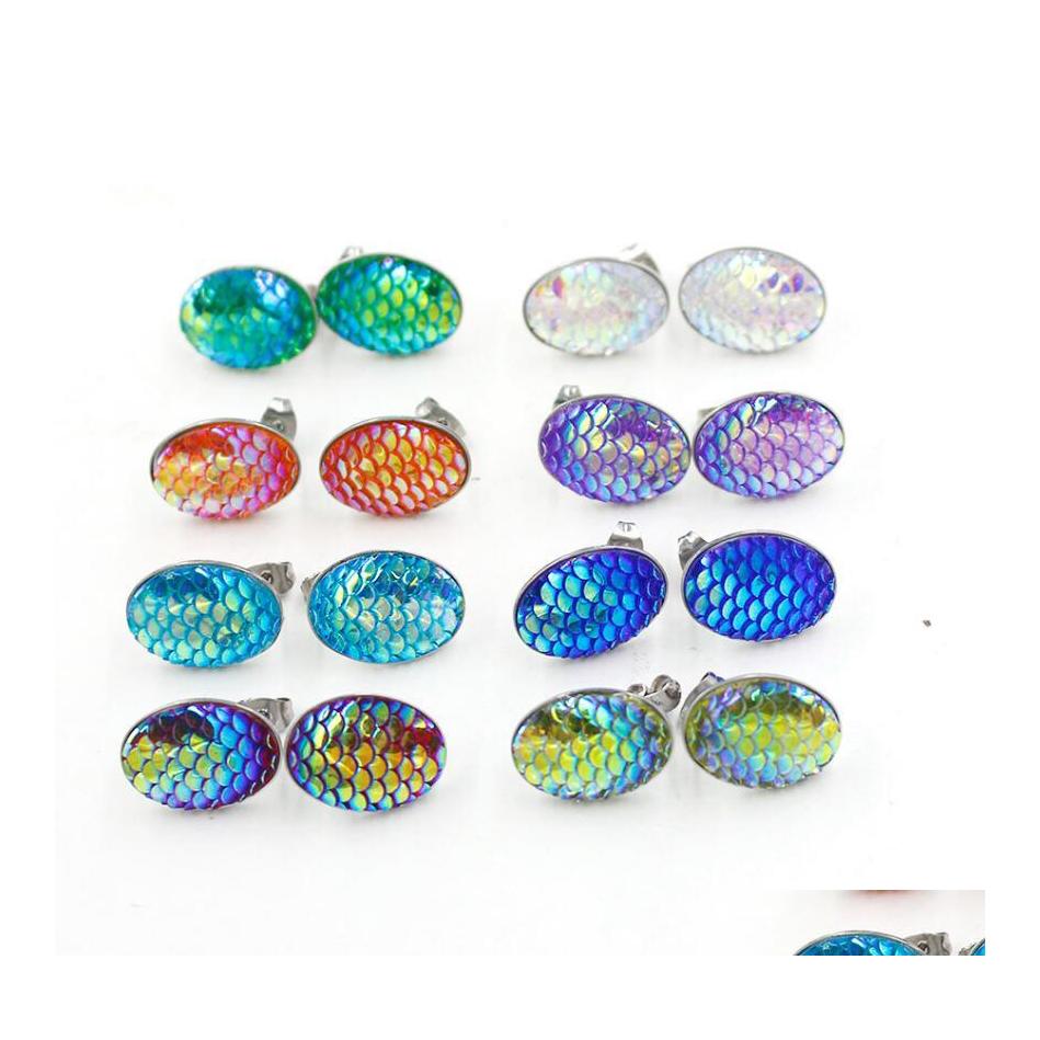 Stud 13X18Mm Oval Mermaid Fish Scale Earrings Stainless Steel Earings Drusy Druzy Jewelry Women Party Gift Dress Candy Colors Drop De Dhky2
Stud 13X18Mm Oval Mermaid Fish Scale Earrings Stainless Steel Earings Drusy Druzy Jewelry Women Party Gift Dress Candy Colors Drop De Dhky2