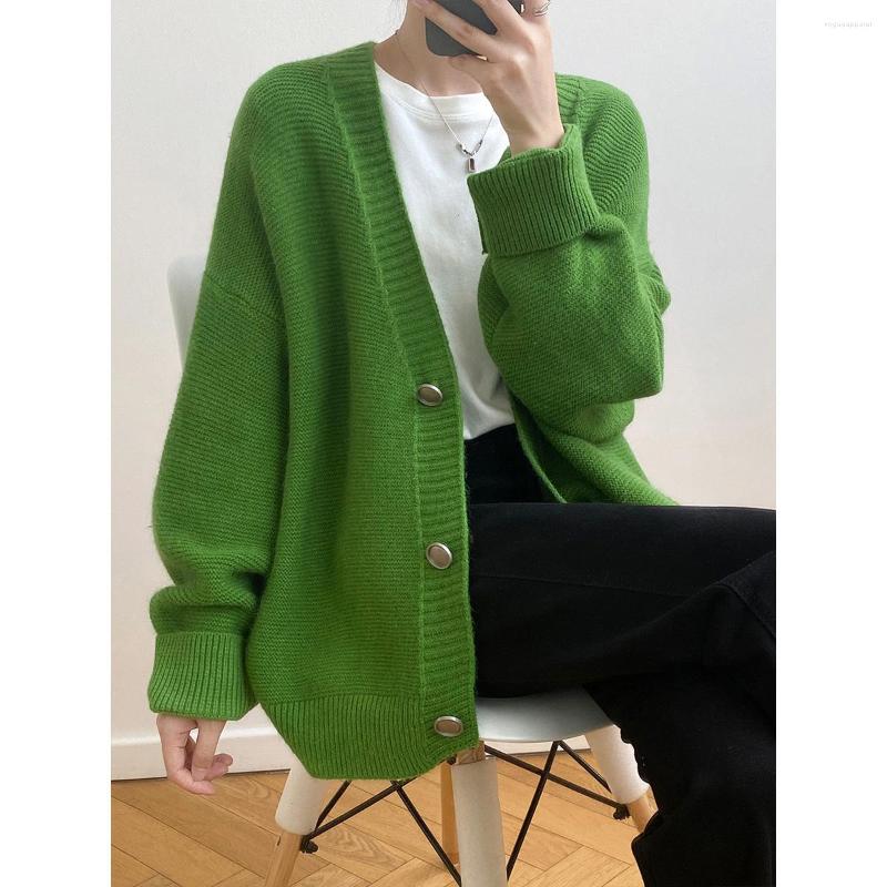 Women's Knits Women's V-Neck Knit Cardigan 2022 Autumn Loose Long Sleeve Green Sweater Coat
Women's Knits Women's V-Neck Knit Cardigan 2022 Autumn Loose Long Sleeve Green Sweater Coat