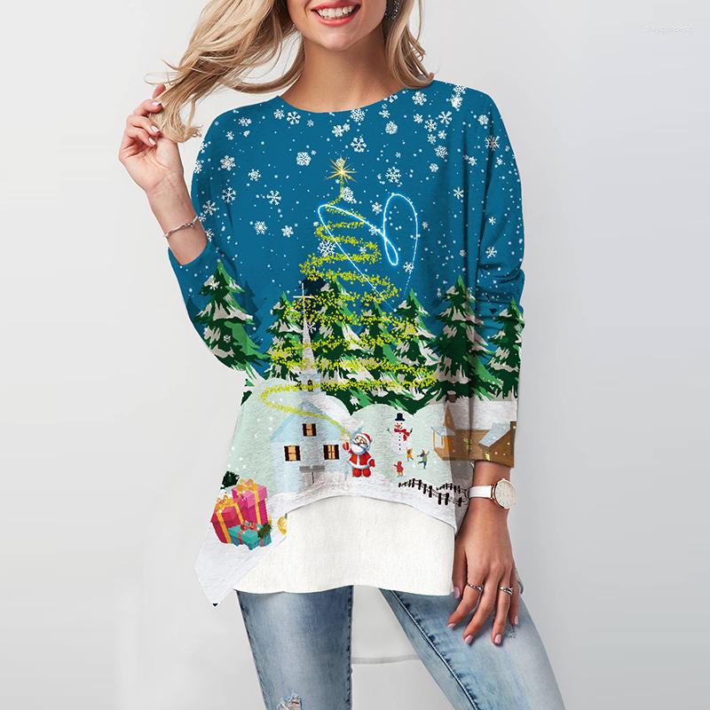 Women' Blouses 2022 Spring Autumn O-neck Long Sleeve Irrecgular Shirts Women Christmas Print Blouse Shirt Ladies Casual Patchwork Pullover, 01 print 
Women' Blouses 2022 Spring Autumn O-neck Long Sleeve Irrecgular Shirts Women Christmas Print Blouse Shirt Ladies Casual Patchwork Pullover, 01 print