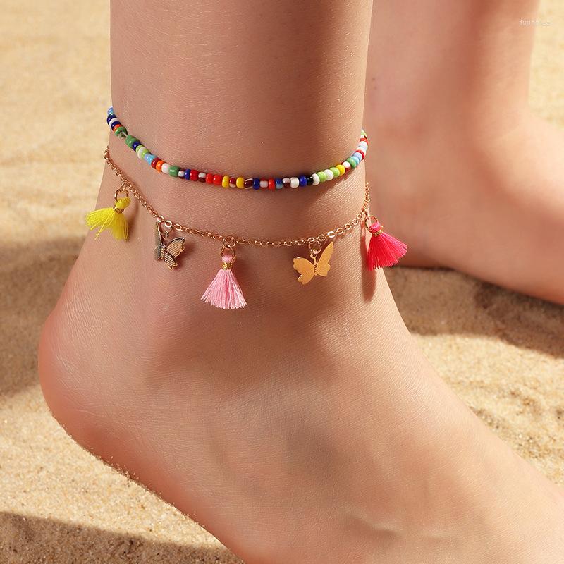 Anklets Bohemian Gold Color Butterfly Seed Beads Foot Chain Women Summer Beach Colorful Handmade Tassel Anklet Bracelet Jewelry
Anklets Bohemian Gold Color Butterfly Seed Beads Foot Chain Women Summer Beach Colorful Handmade Tassel Anklet Bracelet Jewelry