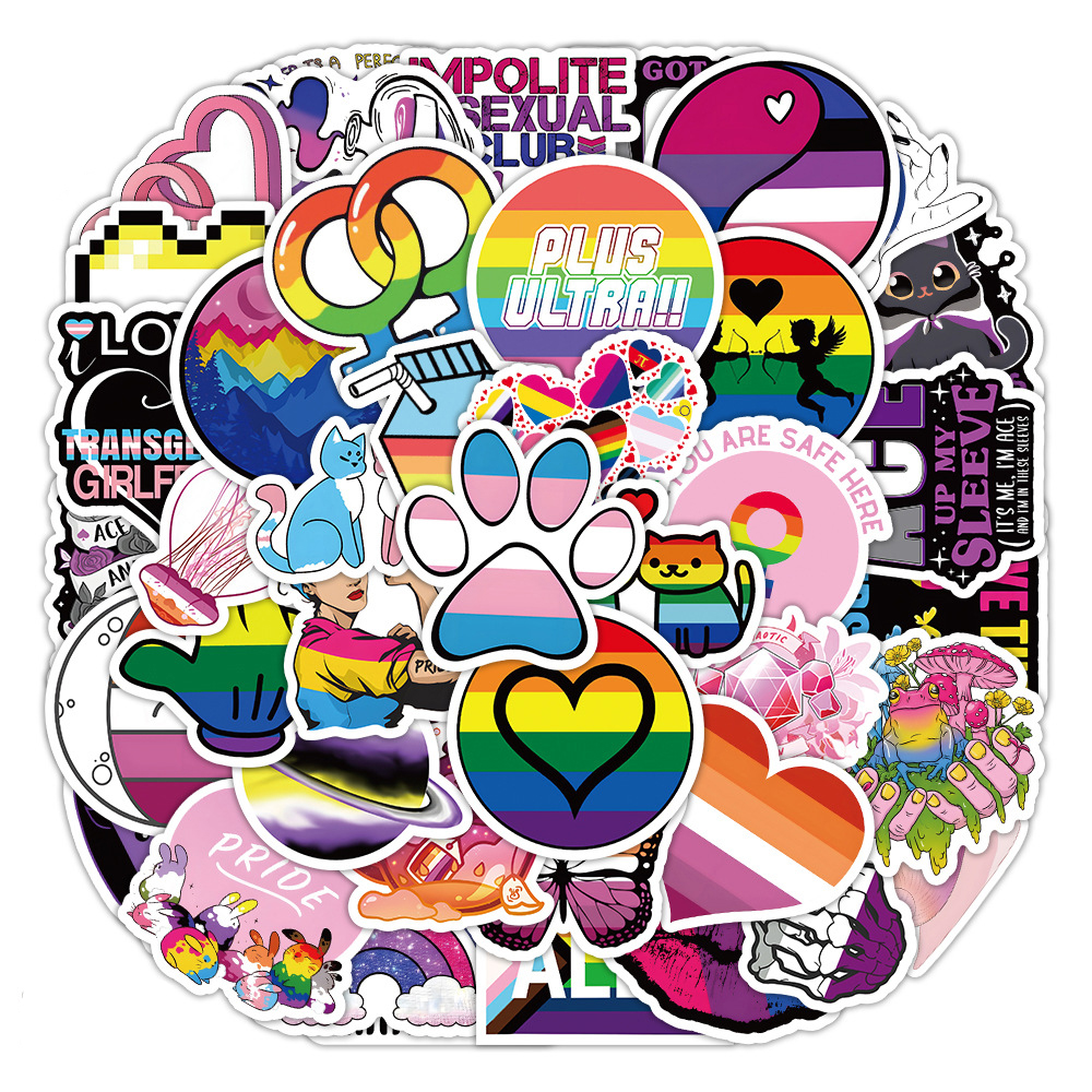 50Pcs LGBT Stickers Rainbow Skate Accessories Waterproof Vinyl Sticker For Skateboard Laptop Luggage Bicycle Motorcycle Phone Car Decals Party Decor
50Pcs LGBT Stickers Rainbow Skate Accessories Waterproof Vinyl Sticker For Skateboard Laptop Luggage Bicycle Motorcycle Phone Car Decals Party Decor
