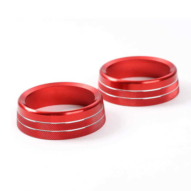2025 new 2Pcs Air Condition Radio Knob Rings AC Control Switch Button Decorative Ring Cover for Ford Mustang 2015-2020 Audio Trim