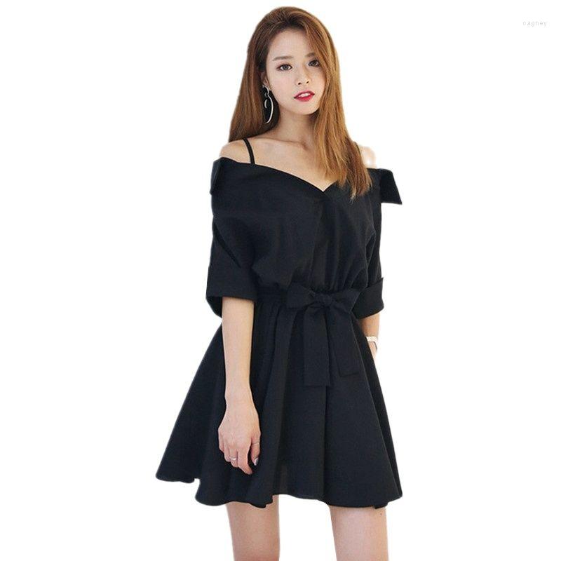 Party Dresses UHYTGF Fashion Loose Size Bow Dress Summer Women Vestido V Neck Casual Girl Sweet Cute A Line Sling Mini 699, Black
Party Dresses UHYTGF Fashion Loose Size Bow Dress Summer Women Vestido V Neck Casual Girl Sweet Cute A Line Sling Mini 699, Black