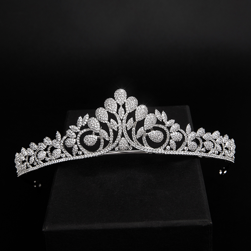 Crystal Princess Hair Tiaras and Crowns Headband Girls Flower Bridal Prom Crown Wedding Party Hair Accessories Jewelry Gift