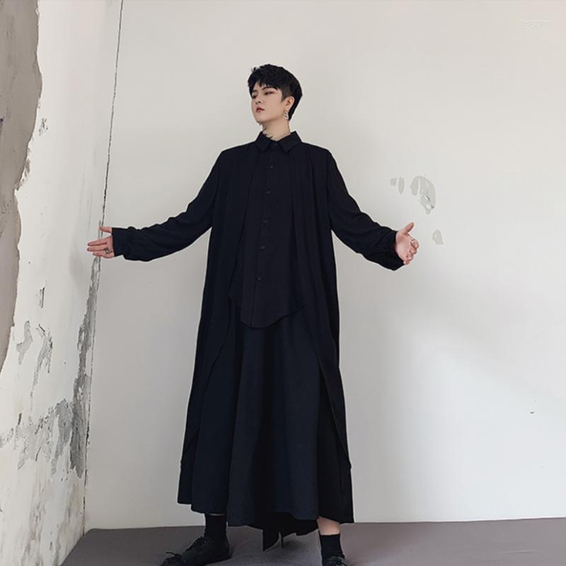 Men's Casual Shirts Men Long Sleeve Loose Large Size Black White Shirt Cape Irregular Streetwear Hip-hop Cardigan
Men's Casual Shirts Men Long Sleeve Loose Large Size Black White Shirt Cape Irregular Streetwear Hip-hop Cardigan