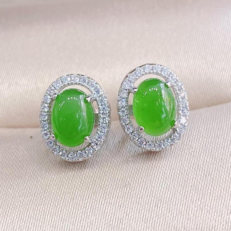 Stud Earrings Grade A Green Jade Earring 925 Sterling Silver Hetian Jades Nephrite Zircon Ear Studs Women Fine Jewelry Accessorie
Stud Earrings Grade A Green Jade Earring 925 Sterling Silver Hetian Jades Nephrite Zircon Ear Studs Women Fine Jewelry Accessorie