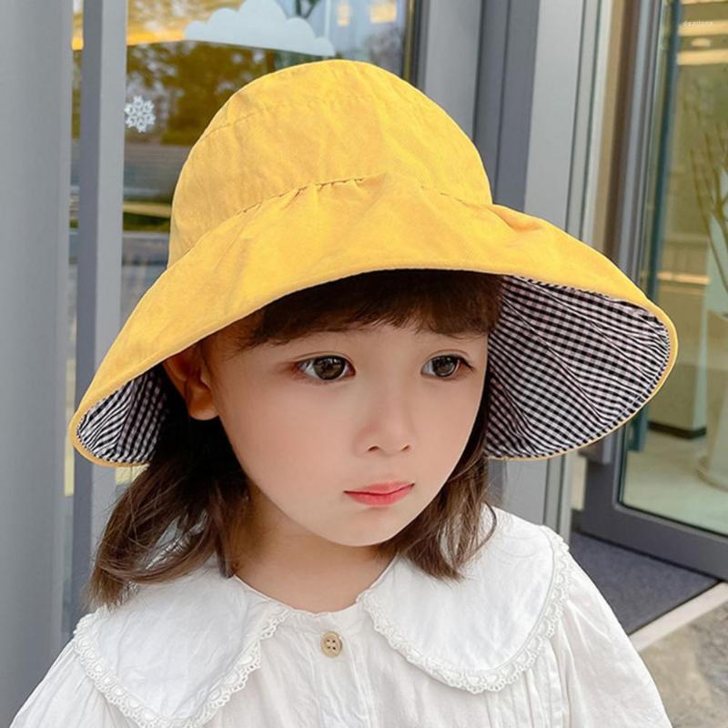 Hats 2022 Simple Solid Color Kids Sun Bucket Hat Wide Brim Design Anti-UV Foldable Children Summer Fisherman For Travel, Yellow
Hats 2022 Simple Solid Color Kids Sun Bucket Hat Wide Brim Design Anti-UV Foldable Children Summer Fisherman For Travel, Yellow