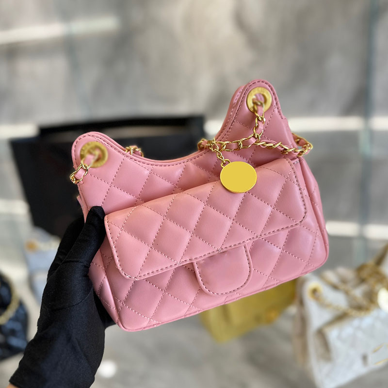 Shoulder Bags 23C Womens Oil Wax Leather Croissant Hobo Bags Sac De Corne Purse With Coin Charm Gold Metal Hardware Matelasse Chain Crossbod, Box
Shoulder Bags 23C Womens Oil Wax Leather Croissant Hobo Bags Sac De Corne Purse With Coin Charm Gold Metal Hardware Matelasse Chain Crossbod, Box