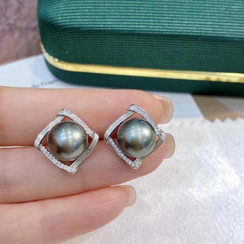 Stud Earrings Classic Pearl 925 Sterling Silver Jewelry For Women 10-11mm Black Round Tahitian Pearls Fine Wedding
Stud Earrings Classic Pearl 925 Sterling Silver Jewelry For Women 10-11mm Black Round Tahitian Pearls Fine Wedding