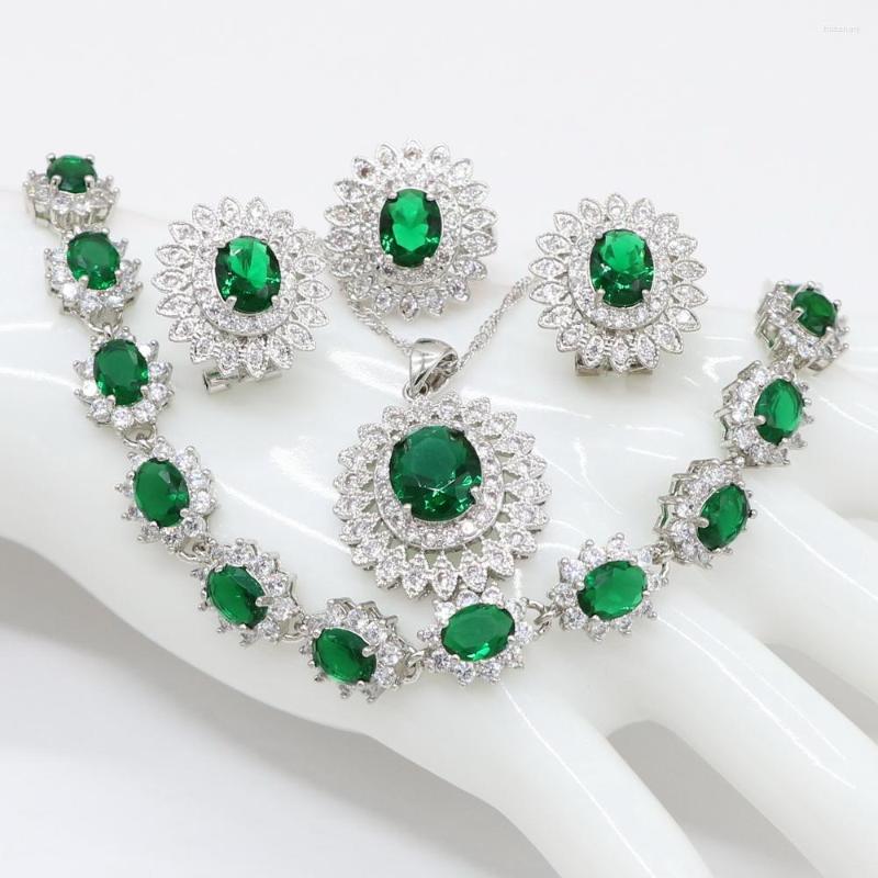Necklace Earrings Set High Quality Beautiful Round Baguette Shape Cubic Zirconia Green Fashion Jewelry For Ladies, Picture shown
Necklace Earrings Set High Quality Beautiful Round Baguette Shape Cubic Zirconia Green Fashion Jewelry For Ladies, Picture shown
