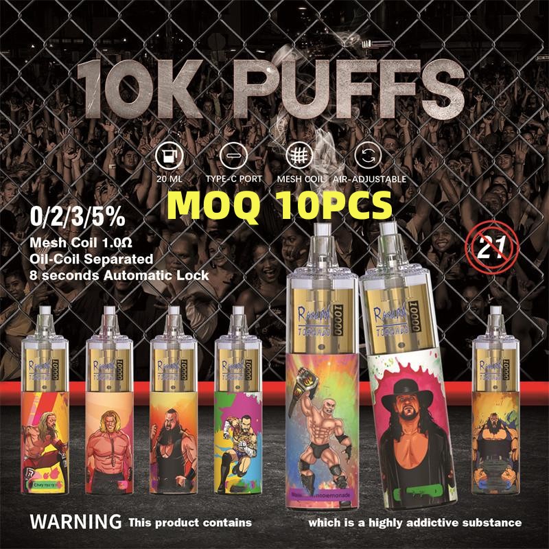 Original Randm Tornado 10000 puff e cigarette Wholesale Disposable Vape pen kit 850mAh Rechargeable Battery crystal 20ml prefilled mesh coil rgb light glow 10pcs
Original Randm Tornado 10000 puff e cigarette Wholesale Disposable Vape pen kit 850mAh Rechargeable Battery crystal 20ml prefilled mesh coil rgb light glow 10pcs