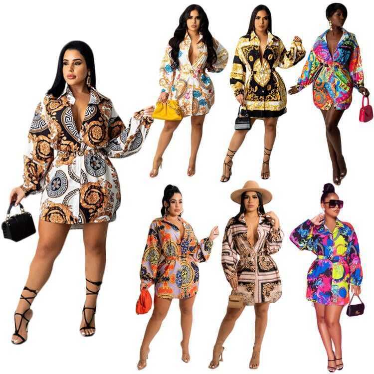 Autumn And spring Casual Dresses Women Printed Lapel Neck Party Dress Sexy Bandage Skirt With Belt, K7056-5
Autumn And spring Casual Dresses Women Printed Lapel Neck Party Dress Sexy Bandage Skirt With Belt, K7056-5
