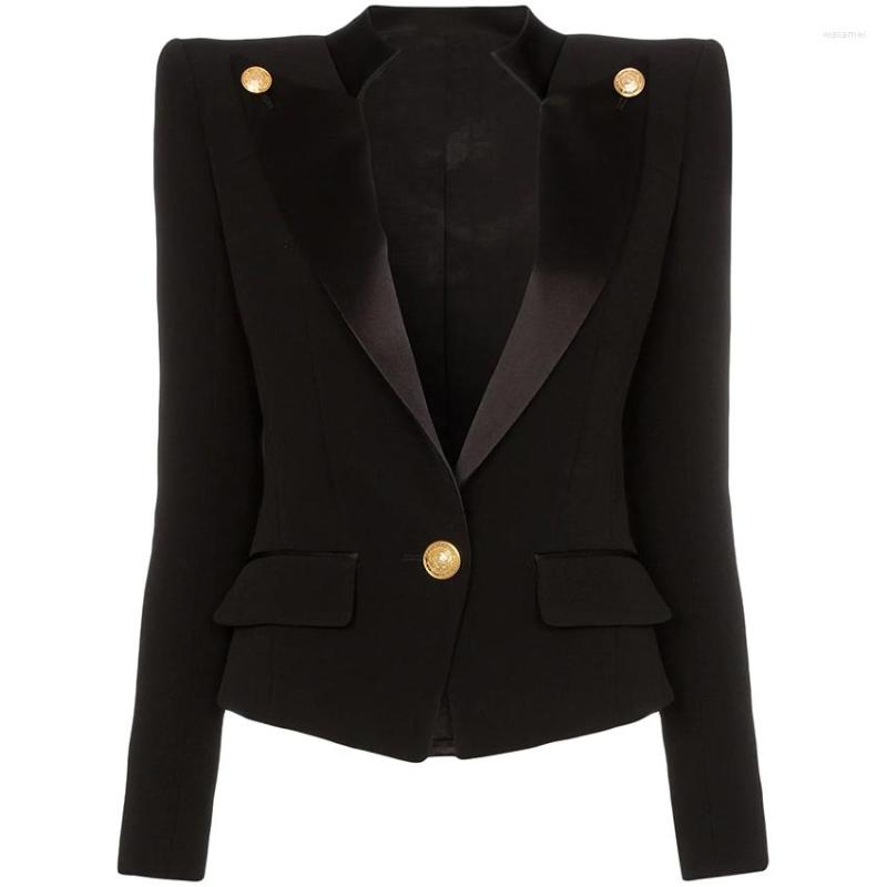 Women' Suits HIGH QUALITY Est 2022 Designer Blazer Jacket Women' Single Button Satin Collar, Black
Women' Suits HIGH QUALITY Est 2022 Designer Blazer Jacket Women' Single Button Satin Collar, Black