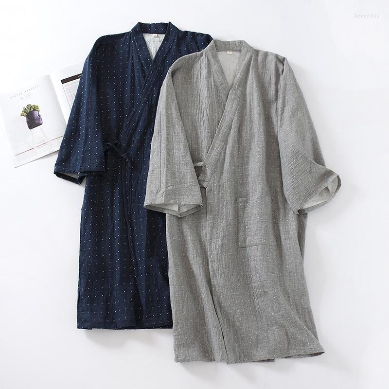 Men's Sleepwear Cotton Kimono Style Bathrobe Men's Spring Summer And Autumn Thin Steamed Nine-quarter Sleeves One-piece Robe Men
Men's Sleepwear Cotton Kimono Style Bathrobe Men's Spring Summer And Autumn Thin Steamed Nine-quarter Sleeves One-piece Robe Men