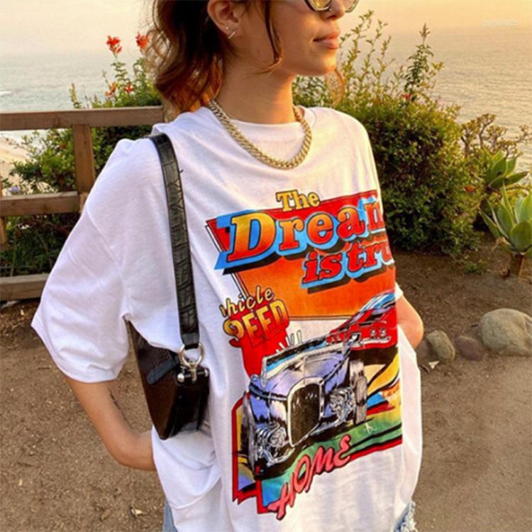 Women' T Shirts Women Fashion Street Hip Hop Plus Size Loose Car Print T-shirts Ladies Casual Round Neck Short Sleeve Tee Tops Graphic, White
Women' T Shirts Women Fashion Street Hip Hop Plus Size Loose Car Print T-shirts Ladies Casual Round Neck Short Sleeve Tee Tops Graphic, White