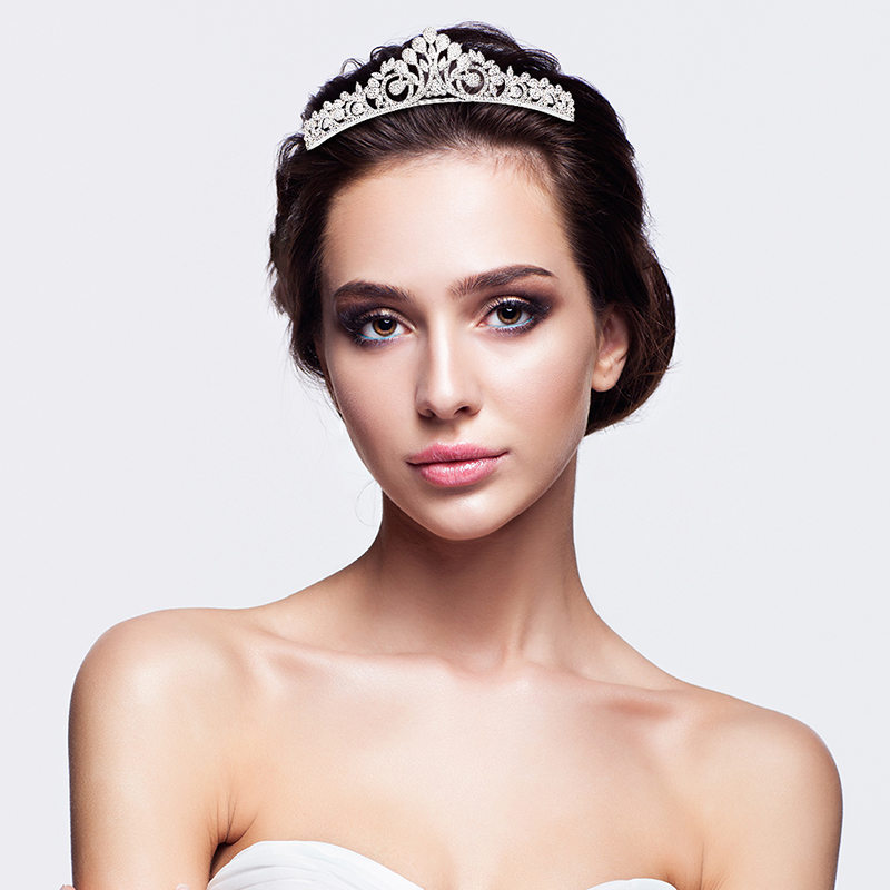 Crystal Princess Hair Tiaras and Crowns Headband Girls Flower Bridal Prom Crown Wedding Party Hair Accessories Jewelry Gift