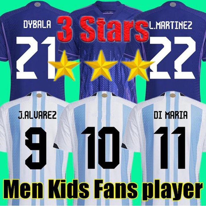 3 Star Argentina Soccer Jersey Player Fans Version 22 23 Football Shirts 2022 MESSIS MARTINEZ DI MARIA J.ALVAREZ DE PAUL National Team Men uniforms, 3 stars away
3 Star Argentina Soccer Jersey Player Fans Version 22 23 Football Shirts 2022 MESSIS MARTINEZ DI MARIA J.ALVAREZ DE PAUL National Team Men uniforms, 3 stars away
