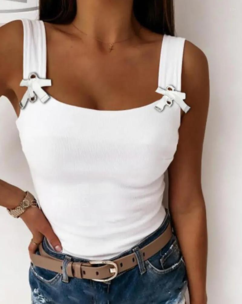 Women' Polos 2022 Summer Autumn Trendy Fashion White Rib-knit Metal Eyelet Plain Square Neck Casual Sleeveless Tank Top Tops Women
Women' Polos 2022 Summer Autumn Trendy Fashion White Rib-knit Metal Eyelet Plain Square Neck Casual Sleeveless Tank Top Tops Women
