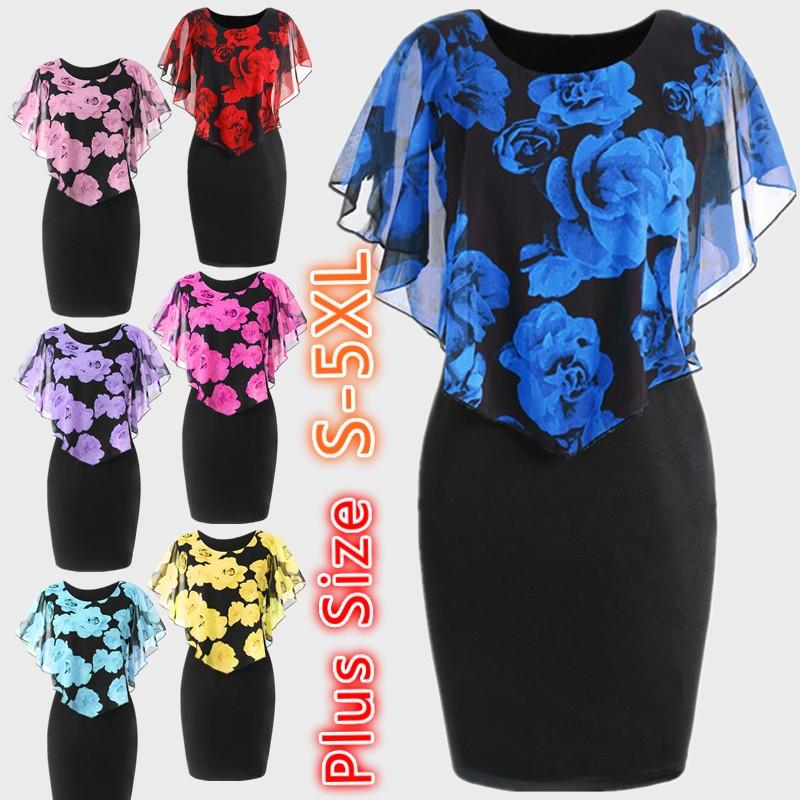 Party Dresses Fashion Floral Printed Flutter Sleeve Chiffon Dress For Women Irregular Casual Round Neck Ladies Slim Plus Size Tops, Blue
Party Dresses Fashion Floral Printed Flutter Sleeve Chiffon Dress For Women Irregular Casual Round Neck Ladies Slim Plus Size Tops, Blue
