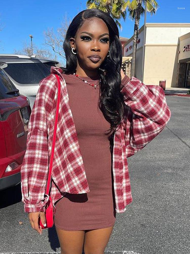 Women' Blouses Autumn Grid Women Shirts Single Breasted Casual Turn Down Collar Loose Long Sleeve Shirt Female 2022 Lady Street Style Tops, Red
Women' Blouses Autumn Grid Women Shirts Single Breasted Casual Turn Down Collar Loose Long Sleeve Shirt Female 2022 Lady Street Style Tops, Red