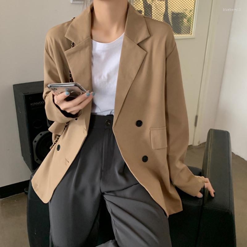 Women's Suits Women Casual Vintage Blazer Jacket Korean Loose Office Lady Coat Female England Double Breasted Suit Outwear, Black
Women's Suits Women Casual Vintage Blazer Jacket Korean Loose Office Lady Coat Female England Double Breasted Suit Outwear, Black