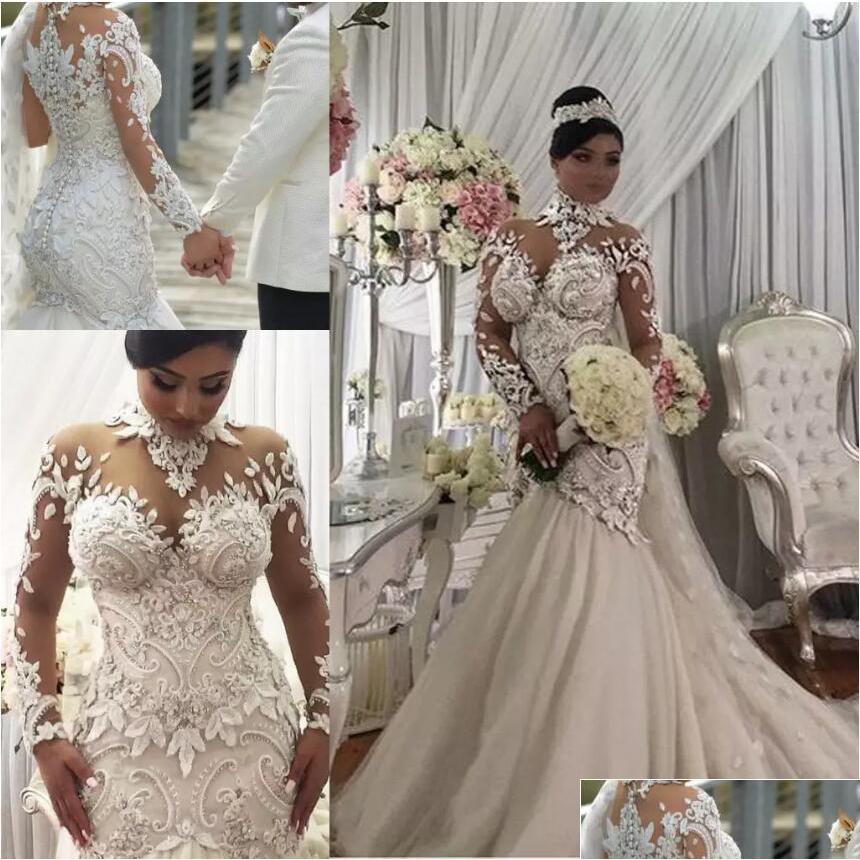 Mermaid Wedding Dresses Azzaria Haute Nigeria High Neck Fl Back Dubai Arabic Castle Bridal Gowns Plus Size Long Sleeve Drop Delivery Dhgqx, See pic
Mermaid Wedding Dresses Azzaria Haute Nigeria High Neck Fl Back Dubai Arabic Castle Bridal Gowns Plus Size Long Sleeve Drop Delivery Dhgqx, See pic