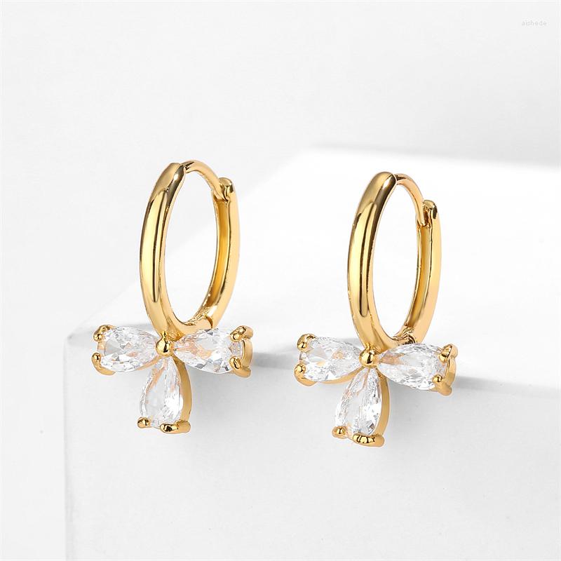 Hoop Earrings Chic Flower Design Cubic Zirconia Gold Color Plated Copper Dangle Earring For Women Classic Birthday Party Jewelry
Hoop Earrings Chic Flower Design Cubic Zirconia Gold Color Plated Copper Dangle Earring For Women Classic Birthday Party Jewelry