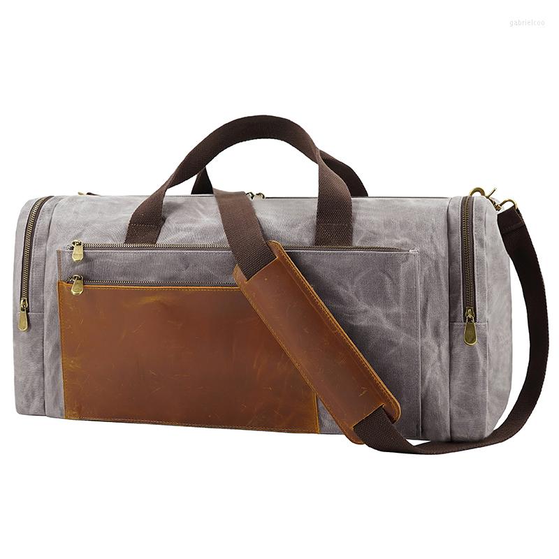 Duffel Bags Men Oversized Travel Bag Waterproof Wet Wax Canvas Genuine Leather Weekend Business Trip Carryon Handbag Luggage, Black
Duffel Bags Men Oversized Travel Bag Waterproof Wet Wax Canvas Genuine Leather Weekend Business Trip Carryon Handbag Luggage, Black