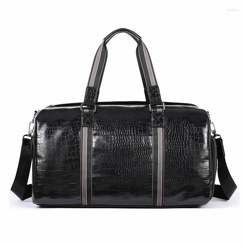 Duffel Bags Genuine Leather Crocodile Men Travel Bag Cowhide Carry Hand Dry-wet Seperate Luggage Shoulder Male With Shoes Case, Black
Duffel Bags Genuine Leather Crocodile Men Travel Bag Cowhide Carry Hand Dry-wet Seperate Luggage Shoulder Male With Shoes Case, Black