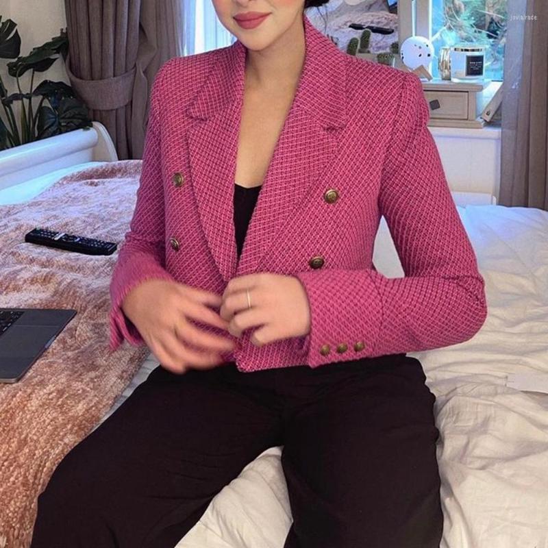 Women's Suits XEASY 2022 Tweed Women Vintage Rose Red Plaid Long Sleeve Office Lady Blazer Female Double Breasted Streetweaer Jacket Short
Women's Suits XEASY 2022 Tweed Women Vintage Rose Red Plaid Long Sleeve Office Lady Blazer Female Double Breasted Streetweaer Jacket Short