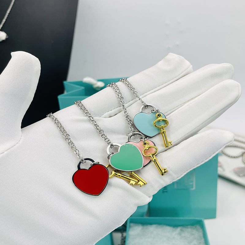 19mm Heart Necklace Womens Couple Key Pendant Stainless Steel Pink Green Blue Love Jewelry Valentine Christmas Gift Girlfriend Accessories Wholesale
19mm Heart Necklace Womens Couple Key Pendant Stainless Steel Pink Green Blue Love Jewelry Valentine Christmas Gift Girlfriend Accessories Wholesale
